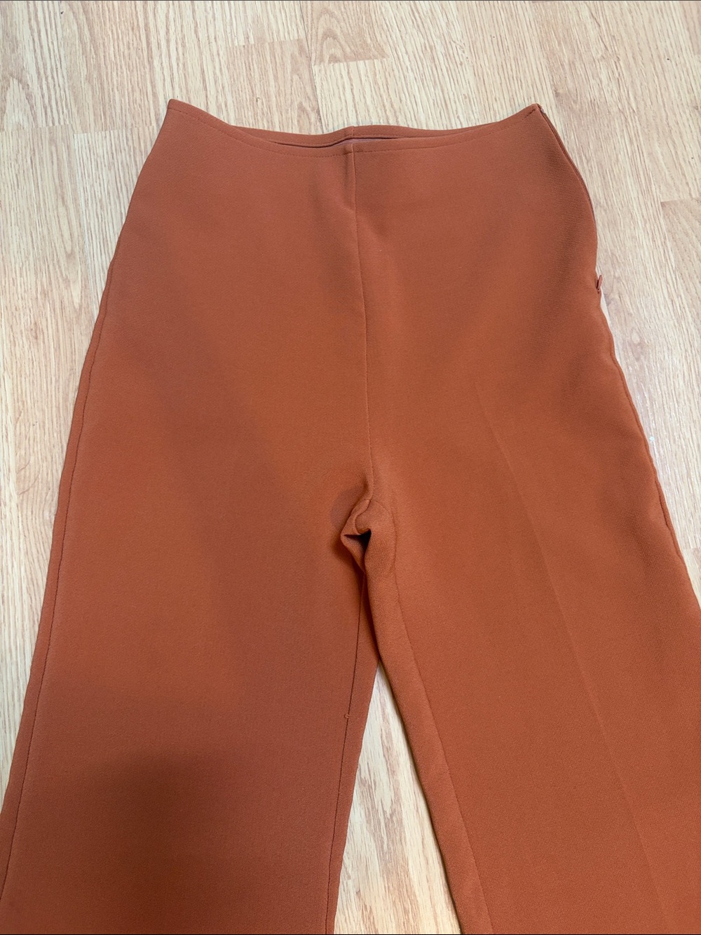 Rust Orange Flared Knit Pants - Picture 3 of 4